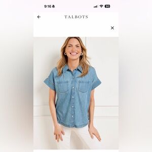 Talbots Blue Denim Button-Down Shirt